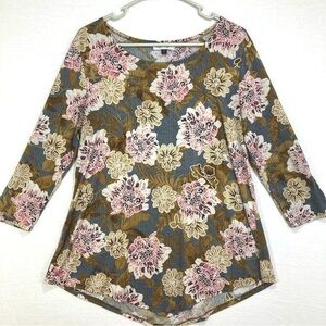 Rue Juju Floral Soft Stretch Casual Top Size XL